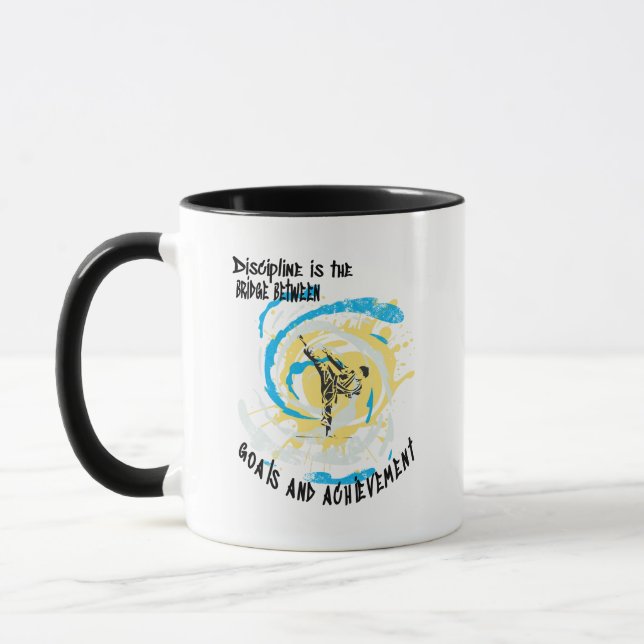 Discipline is the bridge between goals martial art mug (Left)