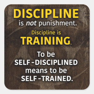 Discipline Is Training - Workout Gym Inspirational Square Sticker