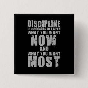 DISCIPLINE - Motivational Words 15 Cm Square Badge