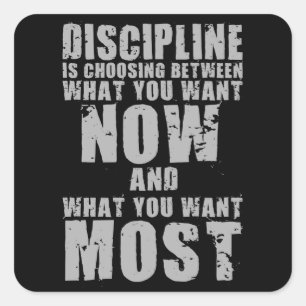 DISCIPLINE - Motivational Words Square Sticker