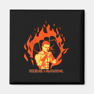Discipline Over Motivation Boxing Strength Magnet