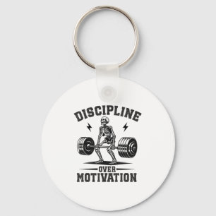 Discipline Over Motivation Gym Motivational Traini Key Ring