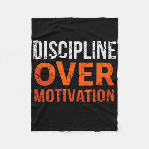 Discipline Over Motivation Gym Workout Tee Weightl Fleece Blanket