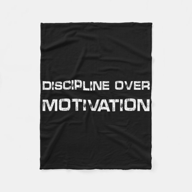 Discipline Over Motivation Gym Workout Tee Weightl Fleece Blanket (Front)