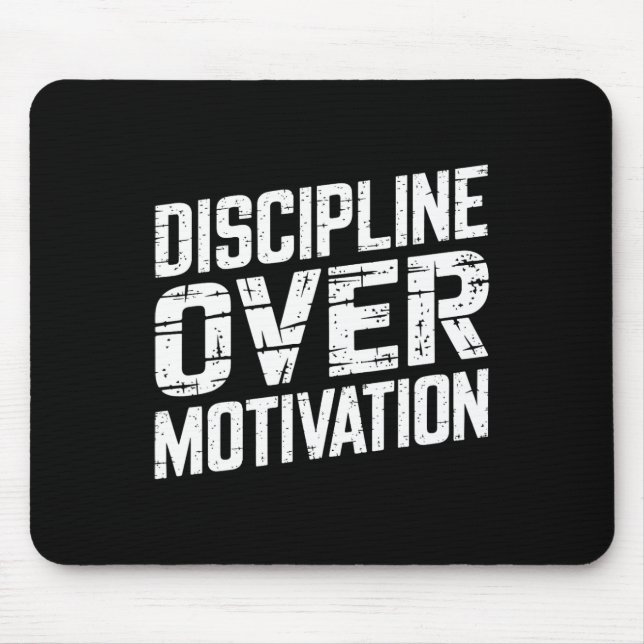 Discipline Over Motivation Gym Workout Tee Weightl Mouse Pad (Front)