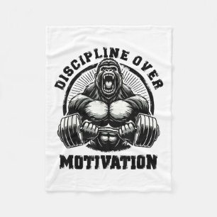Discipline Over Motivation Weightlift Gym Quotes G Fleece Blanket