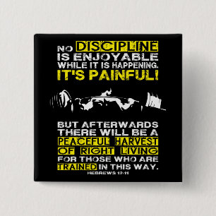 DISCIPLINE - Squat Workout Motivational 15 Cm Square Badge