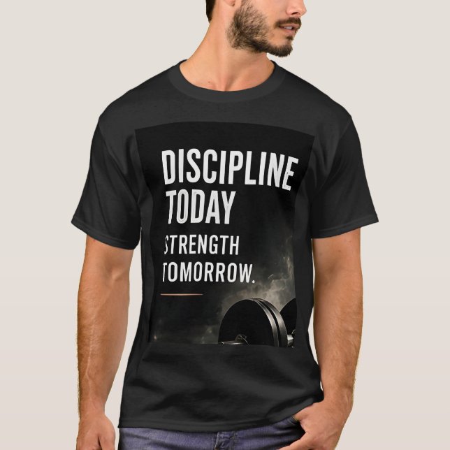 💪 Discipline Today Strength Tomorrow Motivation ✨ T-Shirt (Front)