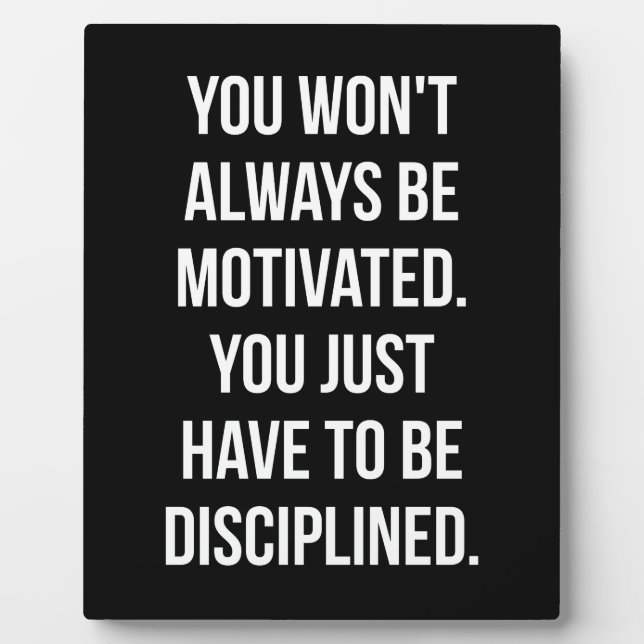 Discipline vs Motivation - Inspirational Workout Plaque (Front)