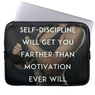 Discipline vs Motivation - Women's Gym Inspiration Laptop Sleeve