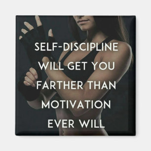 Discipline vs Motivation - Women's Gym Inspiration Magnet