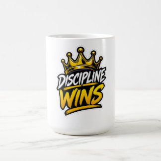 Discipline Wins Crown Motivation Gym Workout Desig Coffee Mug