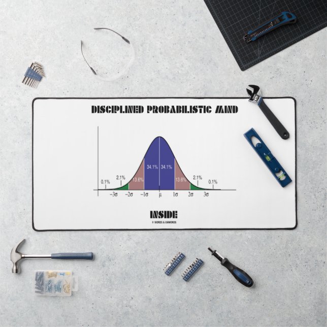 Disciplined Probabilistic Mind Inside Bell Curve Desk Mat (Workstation)