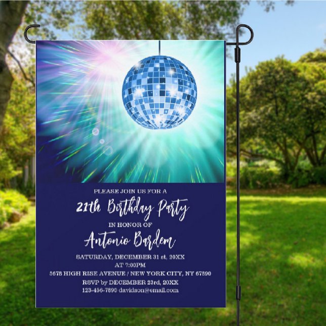 Disco 21th Birthday Party Invitation (Creator Uploaded)