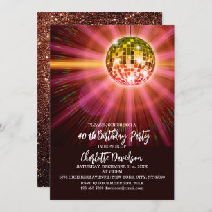 Disco 40th Birthday Party Invitation