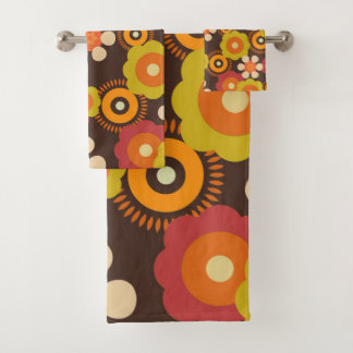 Disco 70s 60s Retro Flowers Pop Culture Bath Towel Set