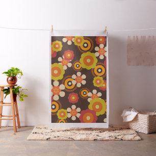 Disco 70s 60s Retro Flowers Pop Culture Fabric