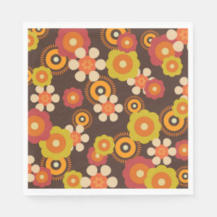 Disco 70s 60s Retro Flowers Pop Culture Napkin