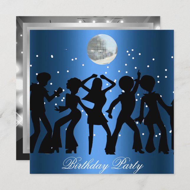 Disco 70's Birthday Party Invitation (Front/Back)