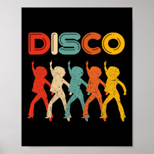 Disco 70s Disco Themed Vintage Retro Dancing Poster