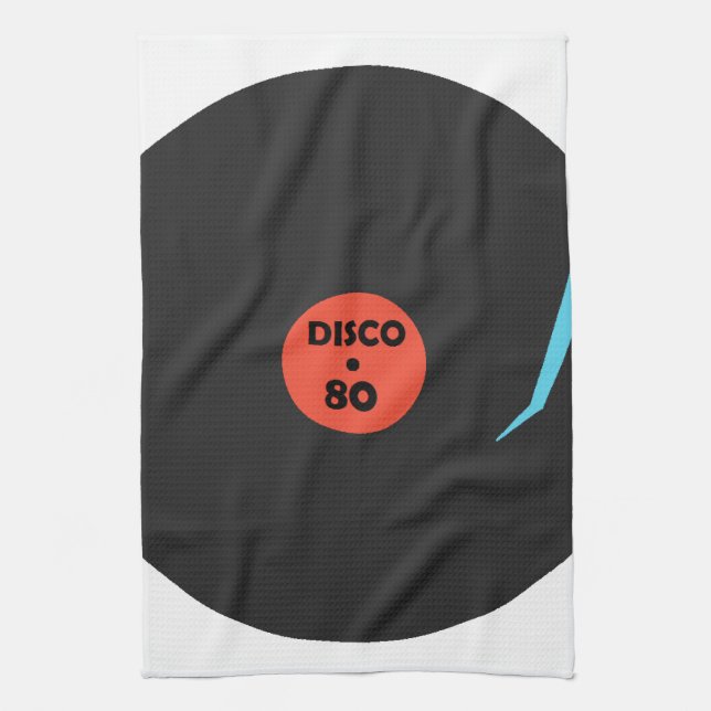 Disco 80's - Retro Party - White Tea Towel (Vertical)