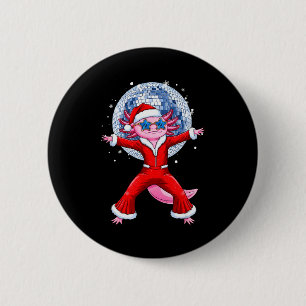 Disco Axolotl Christmas Santa Suit Funny Holiday 7 6 Cm Round Badge