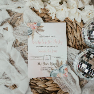 Disco Bachelorette Invitation Boho Disco Theme 