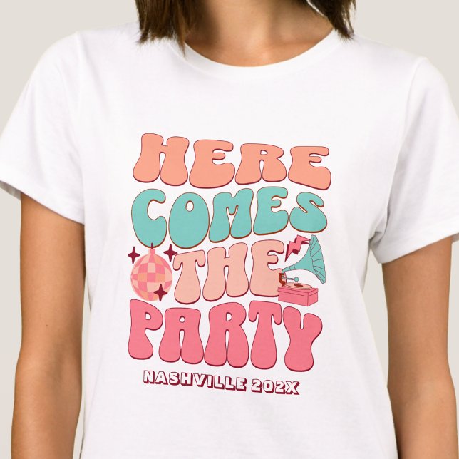 Disco Bachelorette Party Groovy Retro 80's 70's T-Shirt (Creator Uploaded)