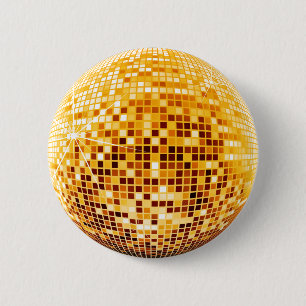 DISCO BALL 6 CM ROUND BADGE
