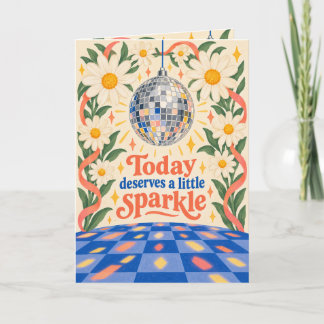 Disco Ball and Daisies Birthday Card