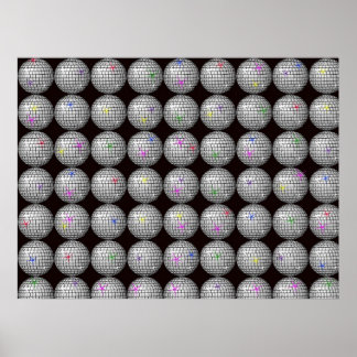 disco ball and stars poster