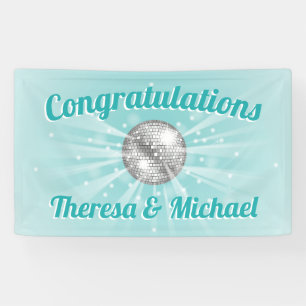 Disco Ball Baby Shower Blue Boy Banner