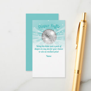 Disco Ball Baby Shower Diaper Raffle Game Enclosure Card