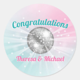 Disco Ball Baby Shower Groovy  Classic Round Sticker