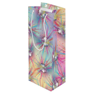 Disco Ball Baby Shower Groovy Pastel Rainbow Wine Gift Bag