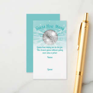 Disco Ball Baby Shower Guess How Many Game Enclosure Card