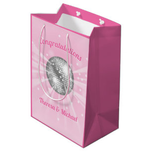Disco Ball Baby Shower Pink Girl Medium Gift Bag