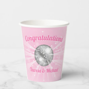 Disco Ball Baby Shower Pink Girl Paper Cups