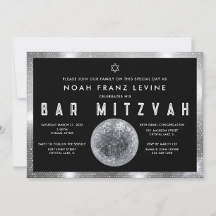 Disco Ball Bar Mitzvah Invitation
