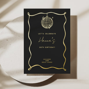 Disco Ball Birthday Foil Invitation