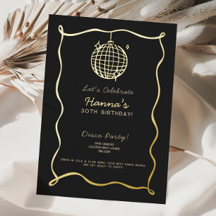 Disco Ball Birthday Foil Invitation