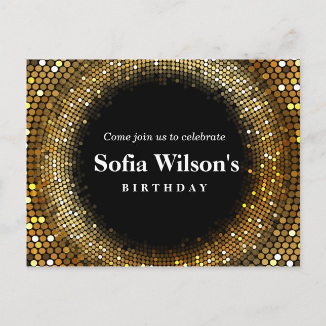 disco ball birthday Postcard invitation (Front)