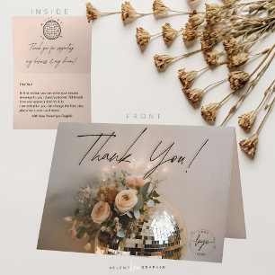 Disco Ball   Boho Florals   Aesthetic Thank You Card