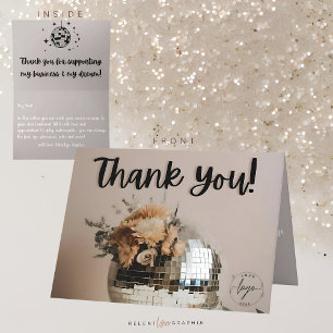 Disco Ball   Boho Florals   Thank You Card