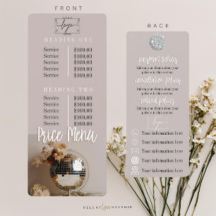  Disco Ball   Boho Flowers   Price & Policy Menu