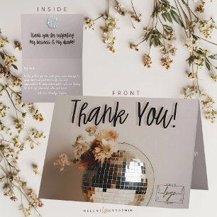 Disco Ball   Boho Flowers   Thank You Card