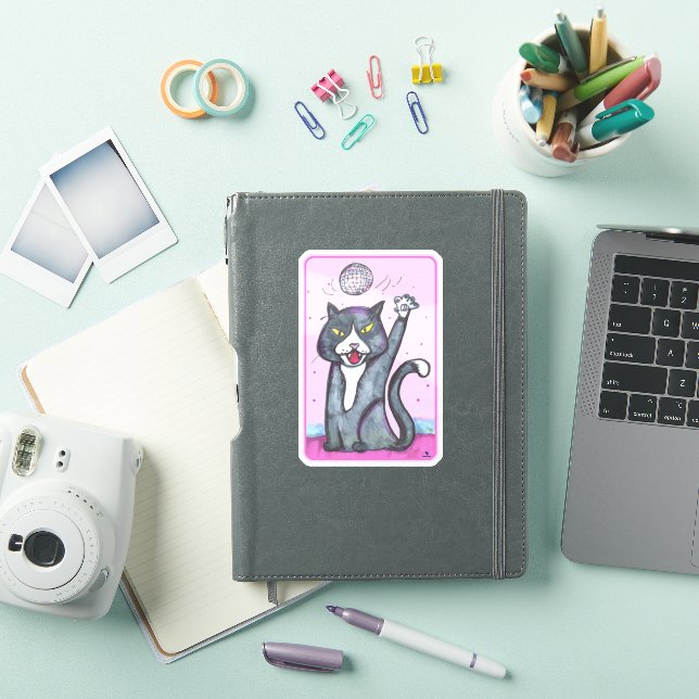  Disco Ball Cat Cheeky Dancing Cartoon Fun Art (iPad Cover)