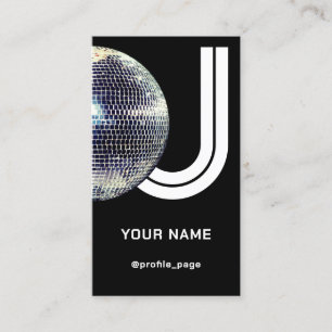 Disco ball deejay giant bold sign business card