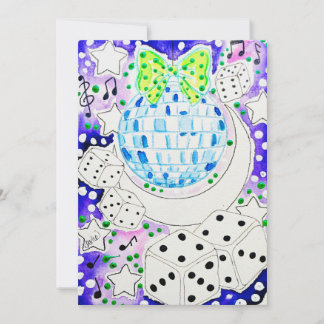Disco Ball & Dice Invitation