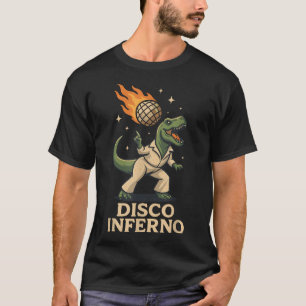 Disco Ball Dinosaur Humour Funny T Rex Dance Retro T-Shirt